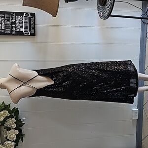 Banana Republic Black and Gold Prom Dress